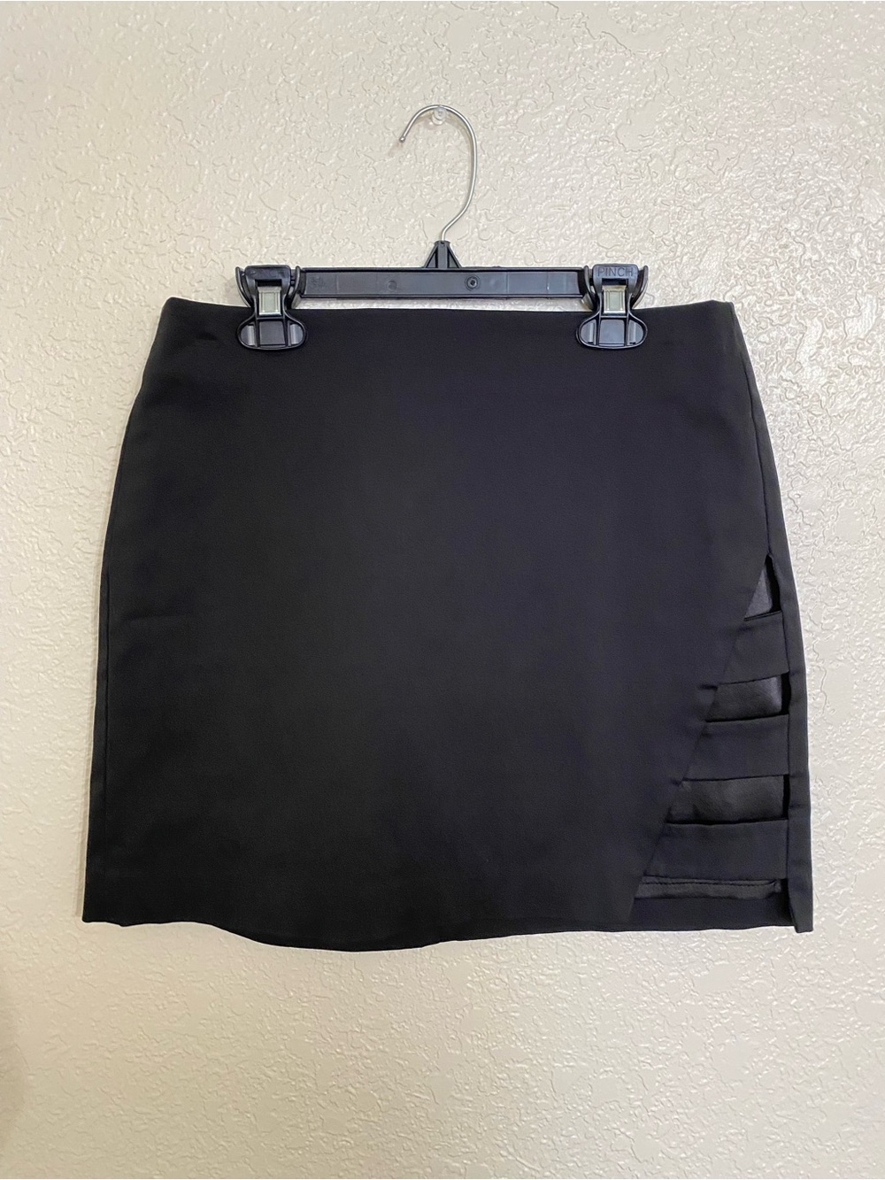 Nasty Gal Black Mini Skirt with Side Cutout Straps
